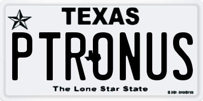 TX license plate PTRONUS