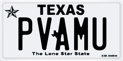 TX license plate PVAMU