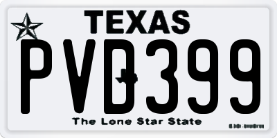 TX license plate PVD399