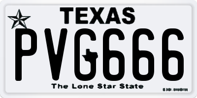 TX license plate PVG666