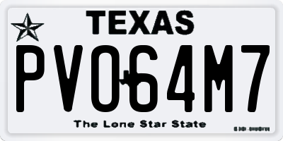 TX license plate PVO64M7