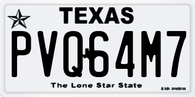 TX license plate PVQ64M7