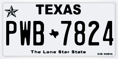 TX license plate PWB7824