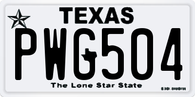 TX license plate PWG504