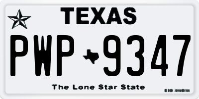 TX license plate PWP9347