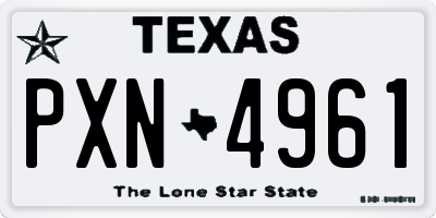 TX license plate PXN4961