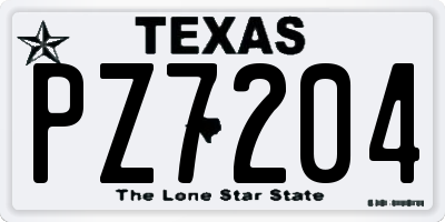 TX license plate PZ7204