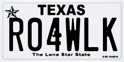 TX license plate R04WLK