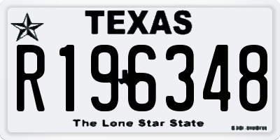 TX license plate R196348