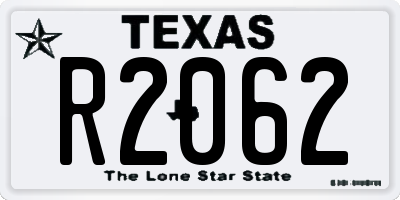 TX license plate R2062