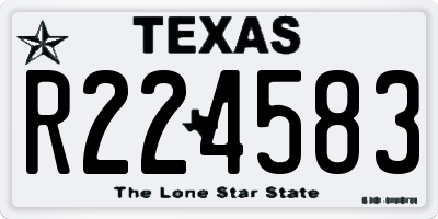 TX license plate R224583