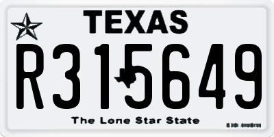 TX license plate R315649