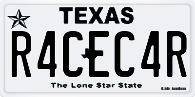 TX license plate R4CEC4R