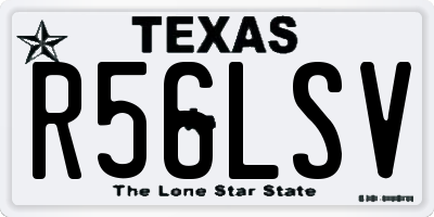 TX license plate R56LSV