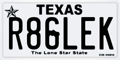 TX license plate R86LEK