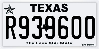 TX license plate R939600