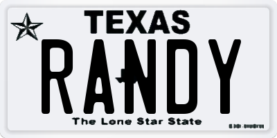 TX license plate RANDY