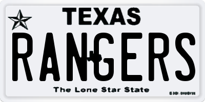 TX license plate RANGERS