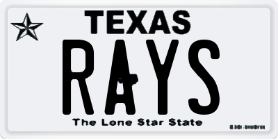 TX license plate RAYS