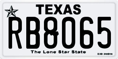 TX license plate RB8065