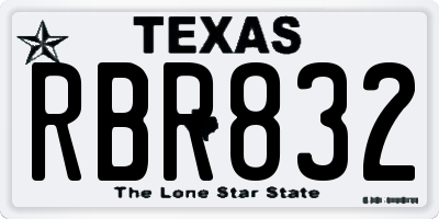 TX license plate RBR832