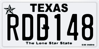 TX license plate RDD148