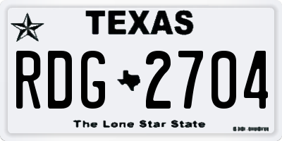 TX license plate RDG2704