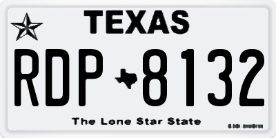 TX license plate RDP8132