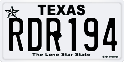 TX license plate RDR194