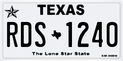 TX license plate RDS1240