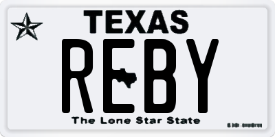 TX license plate REBY