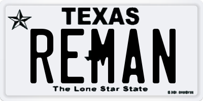 TX license plate REMAN