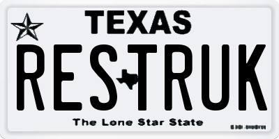 TX license plate RESTRUK