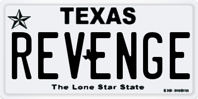 TX license plate REVENGE