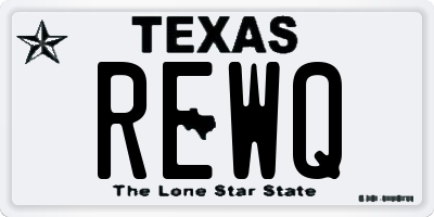 TX license plate REWQ