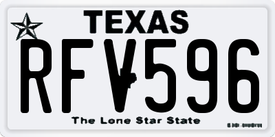 TX license plate RFV596