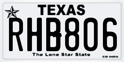 TX license plate RHB806