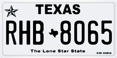 TX license plate RHB8065