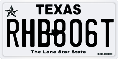 TX license plate RHB806T