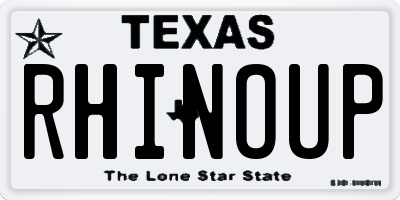 TX license plate RHINOUP