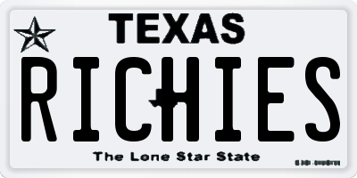 TX license plate RICHIES