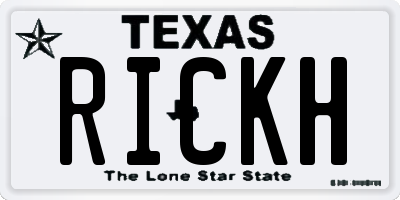 TX license plate RICKH