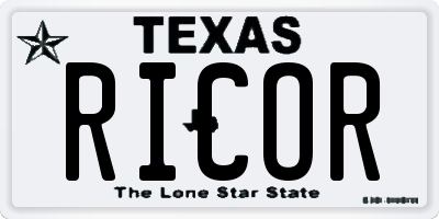 TX license plate RICOR