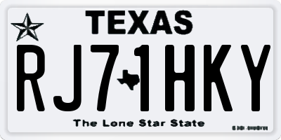 TX license plate RJ71HKY