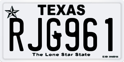 TX license plate RJG961