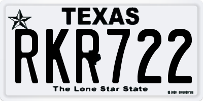 TX license plate RKR722