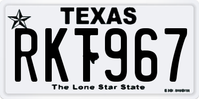 TX license plate RKT967