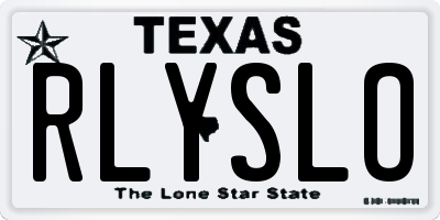 TX license plate RLYSLO