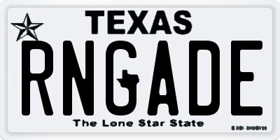 TX license plate RNGADE