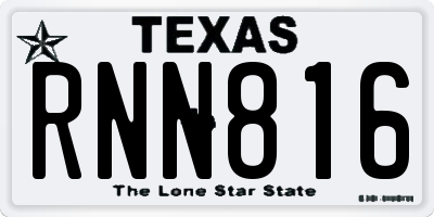 TX license plate RNN816